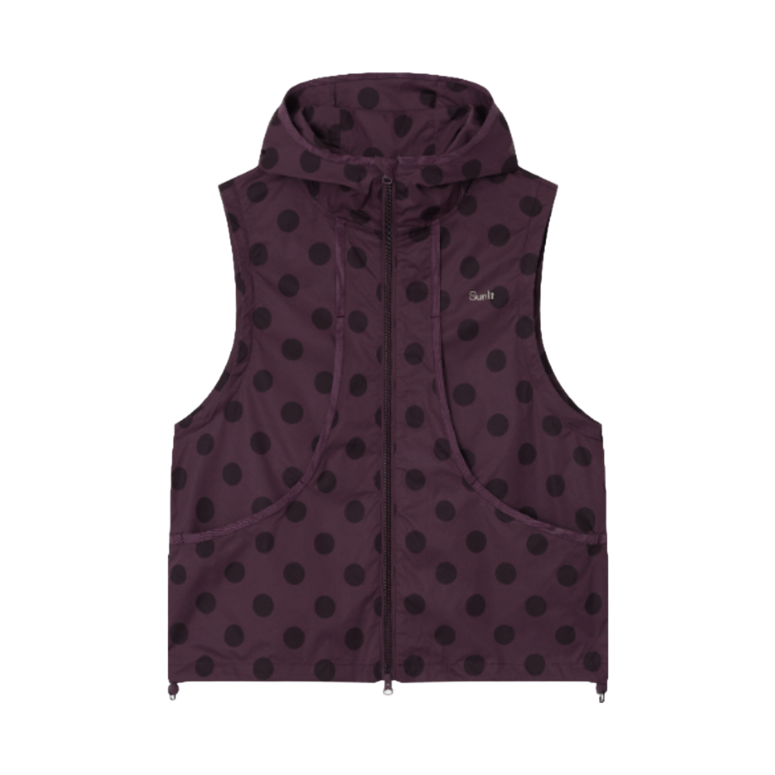 썬릿 투웨이 도트 후디드 윈드 브레이커 퍼플(SUNLIT 2Way Dot Hooded Wind Breaker Purple) - 2