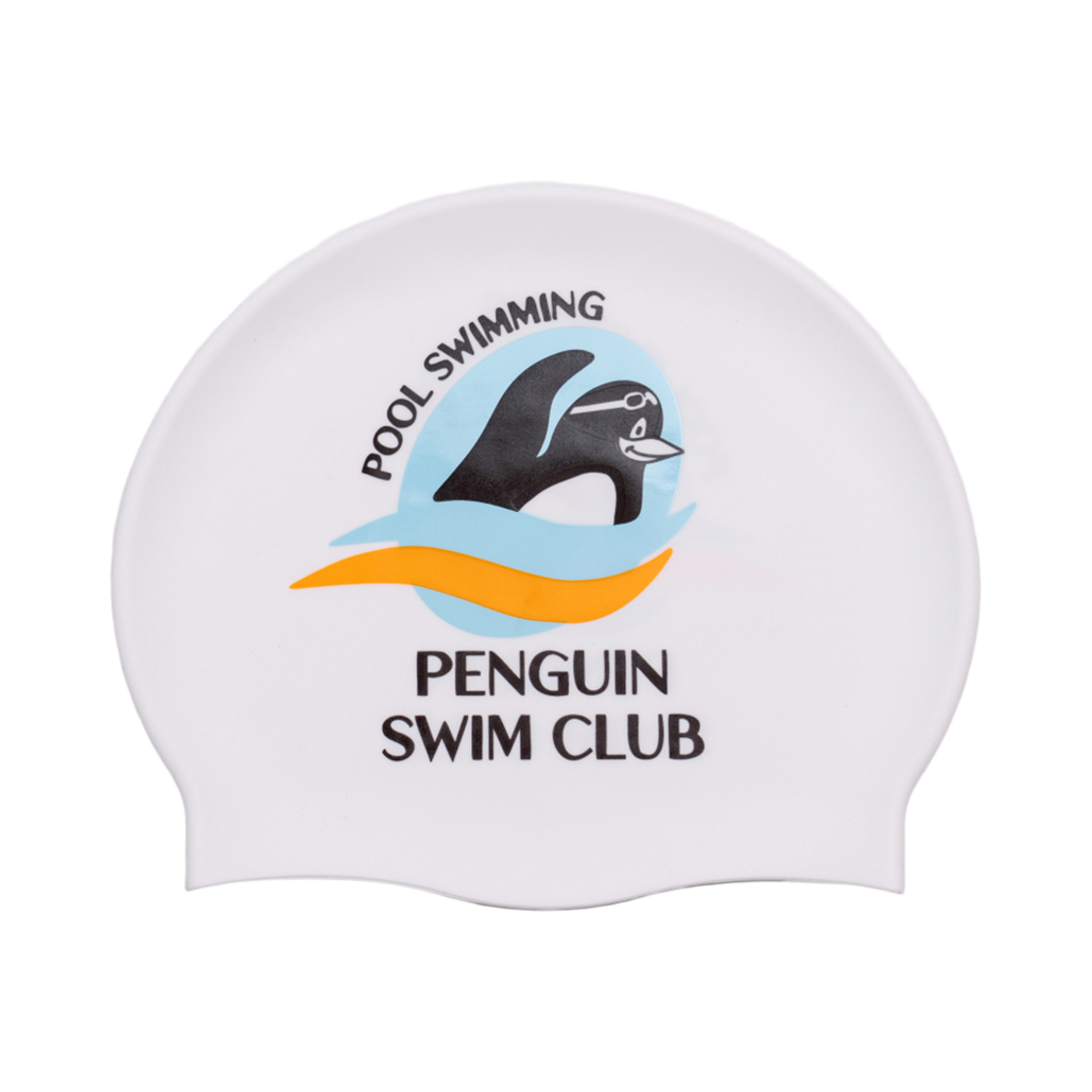 빅웨이브 컬렉티브 펭귄 스윔 클럽 미끄럼 방지 수영모자 화이트(BIGWAVE COLLECTIVE Penguin Swim Club Swim Cap White)