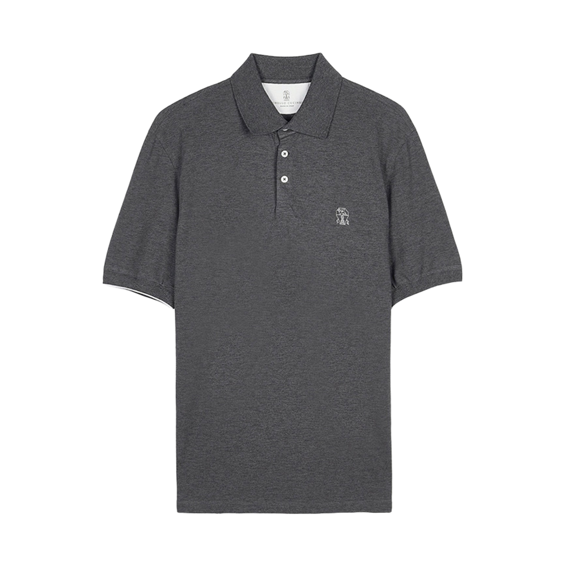 브루넬로 쿠치넬리 자수 로고 폴로 셔츠 그레이(Brunello Cucinelli Embroidered Logo Polo Shirt Grey)