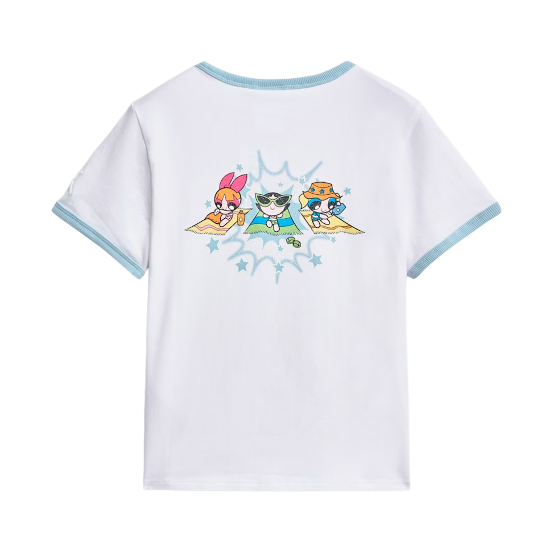 637471-02 (W) Puma x The Powerpuff Girls S/S T-Shirt Ringer White
