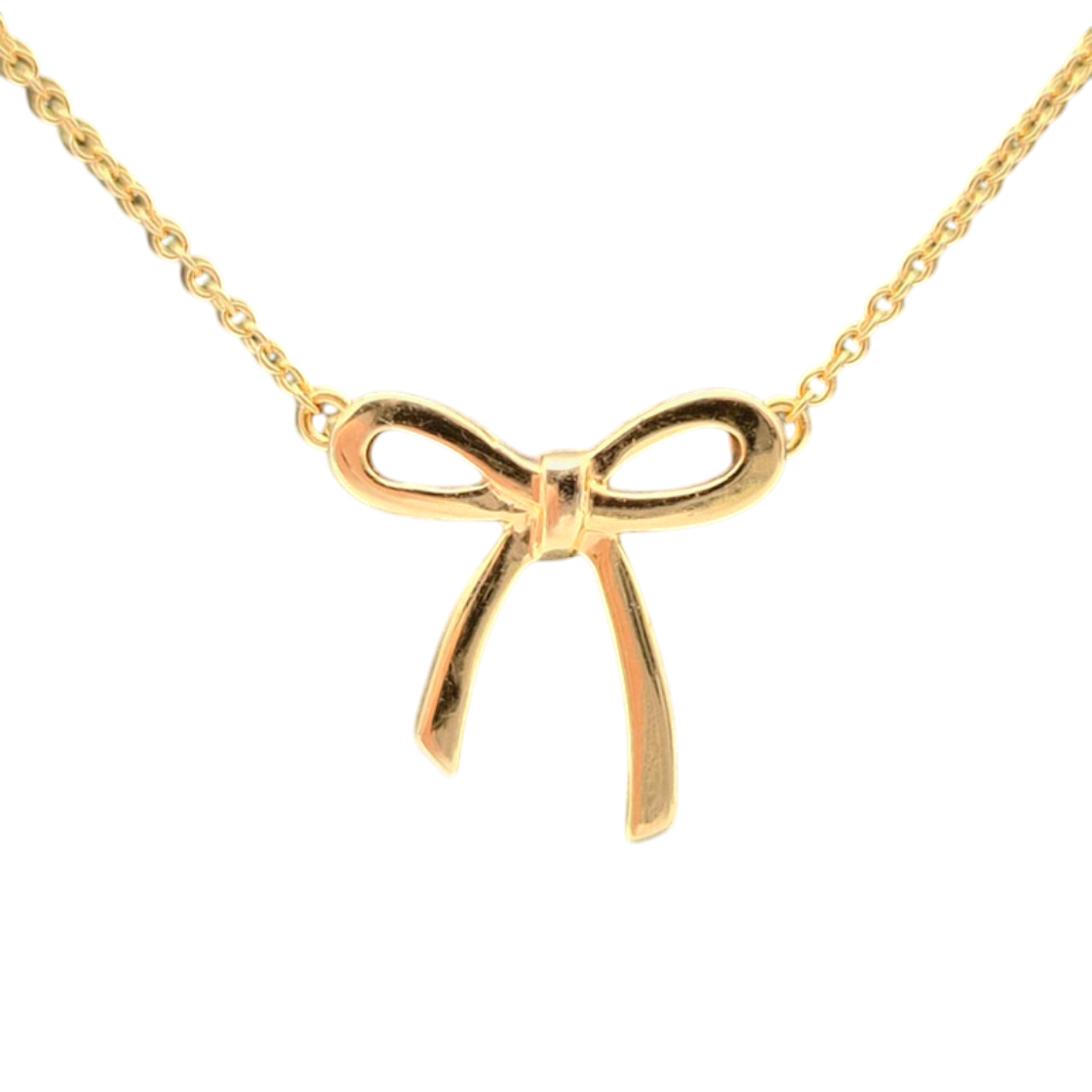 ITE4DD9BGWCR Tiffany Bow Ribbon Gold Necklace L253781