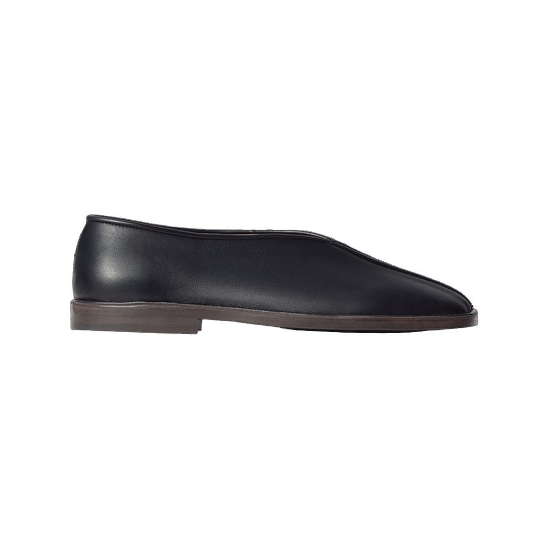 (W) 르메르 플랫 파이프드 슬리퍼 블랙 다크 초콜릿((W) Lemaire Flat Piped Slippers Black Dark Chocolate)