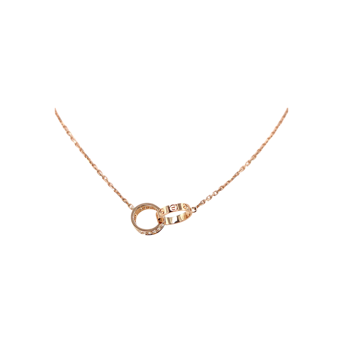 ITH4BOC7AR6H Cartier Love Pendant Necklace Semi-Pave Pink Gold