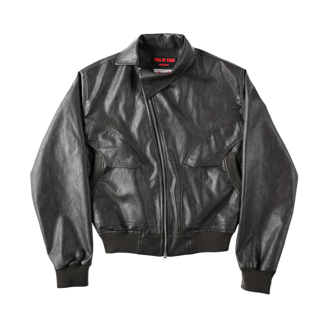 풀오브썬 언밸런스 레더 자켓 그레이(Full of Ssun Unbalance Leather Jacket Grey) - 1
