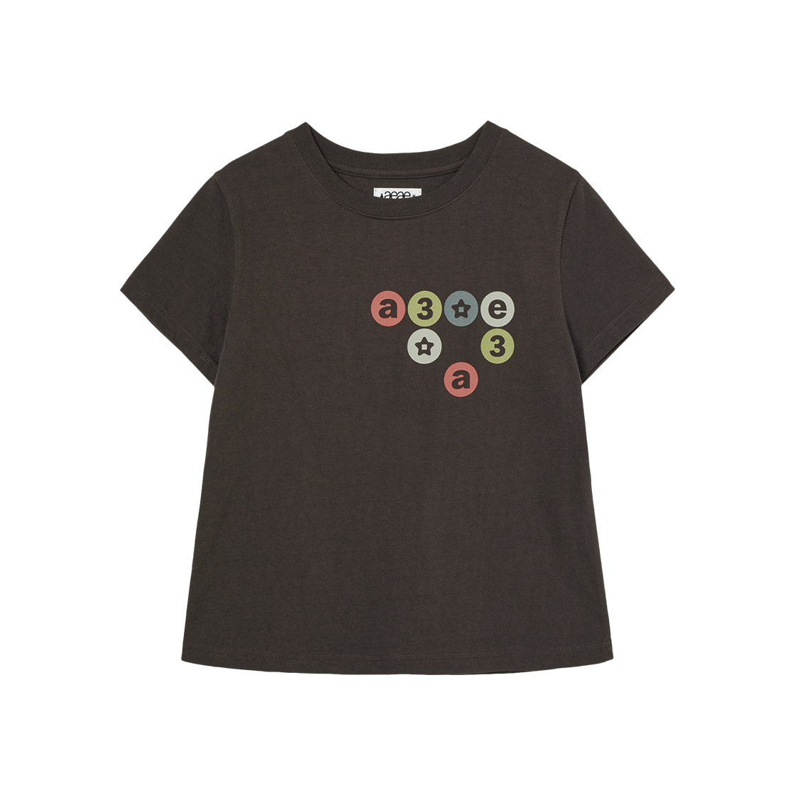 에이이에이이 컬러 도트 로고 티 다크 브라운(AEAE Color Dot Logo Tee Dark Brown)