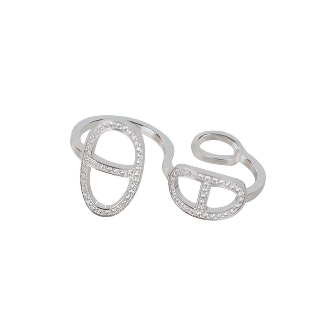 에르메스 Chaine d'ancre Contour 더블 링 52 H123602B(Hermes Chaine d'Ancre Contour Double Ring 52 H123602B) - 1