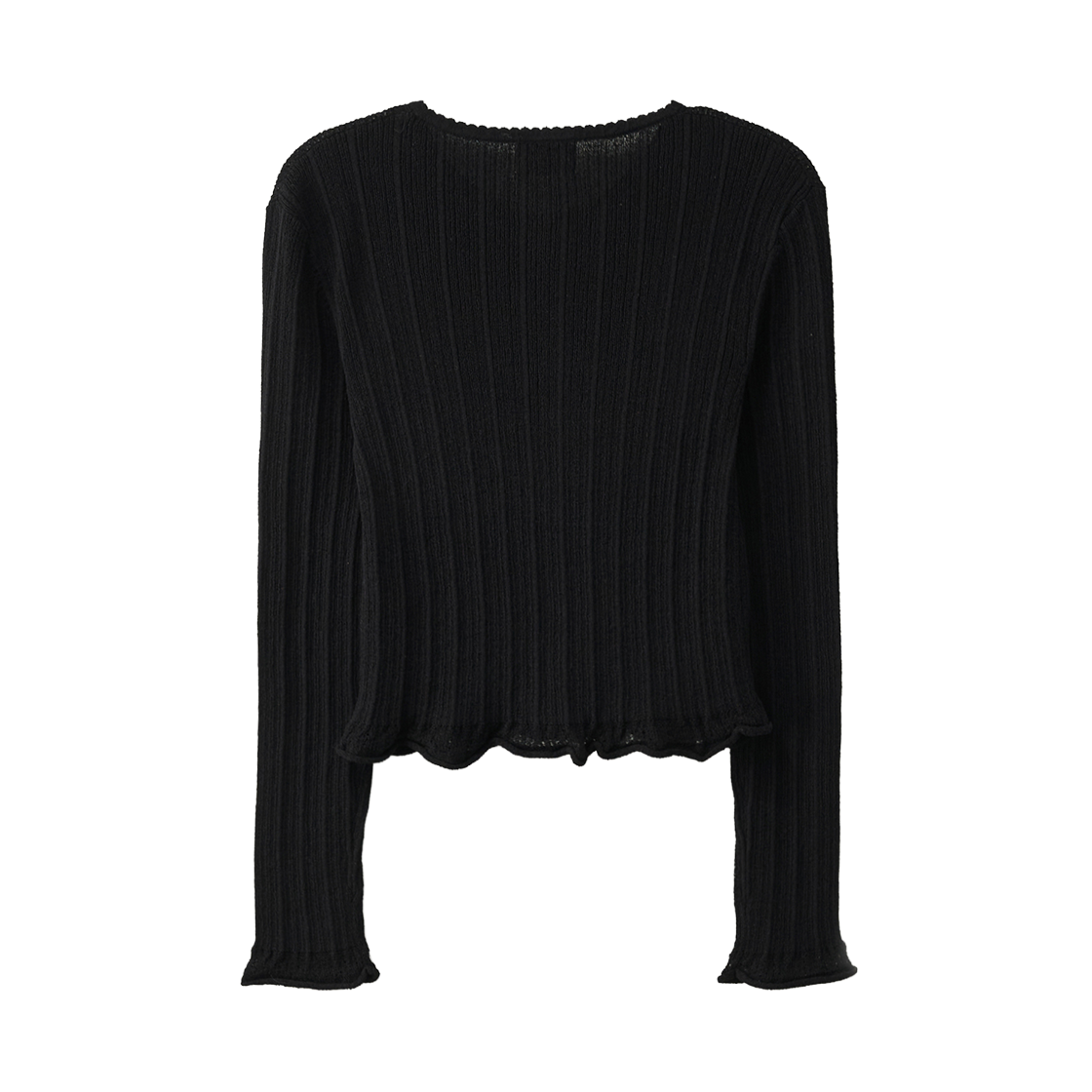 세터 우먼 시어 롱 슬리브 크롭 가디건 블랙(SATUR W Sheer Long Sleeve Crop Cardigan Black) - 2
