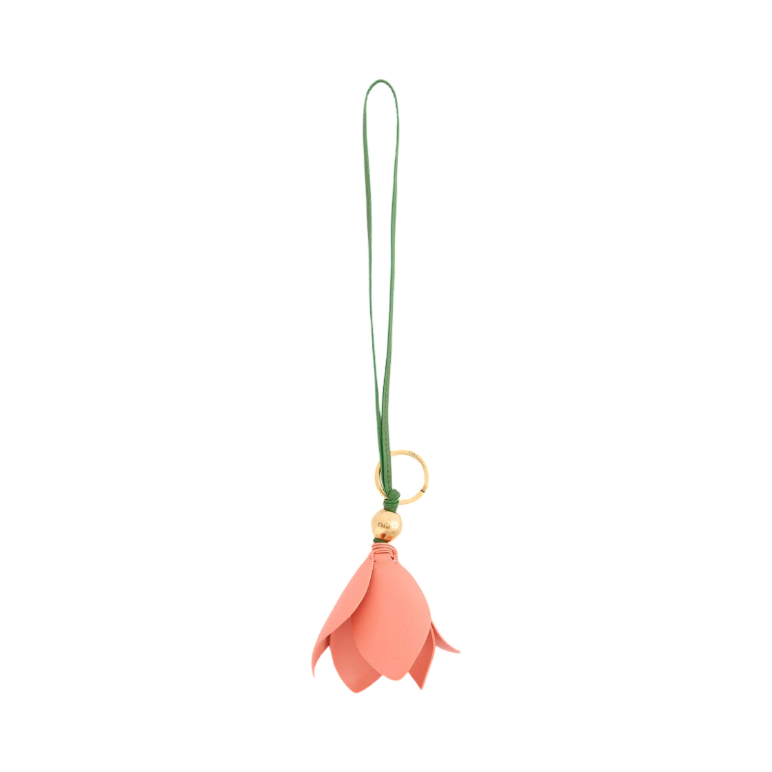 끌로에 심볼즈 튤립 키링 백 참 그레인드 레더 카멜리아 코랄(Chloe Symbols Tulip Keyring Bag Charm in Grained Leather Camellia Coral) - 1