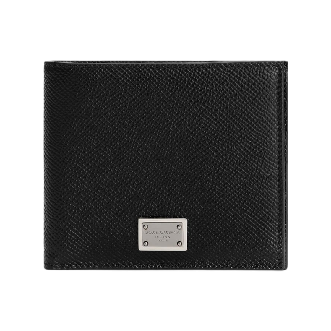 BP1321AG21980999 Dolce & Gabbana Calfskin Bifold Wallet with Logo Tag Black