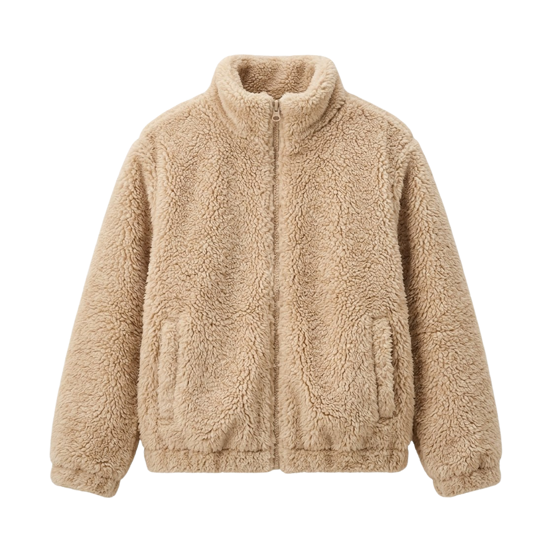 478168-31 (Kids) Uniqlo Furry Fleece Full Zip Jacket Beige - JP