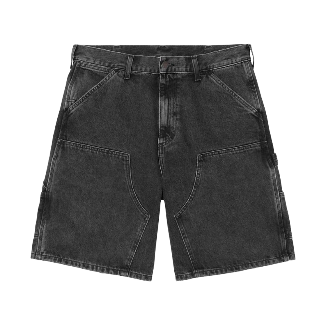 칼하트 WIP 더블 니 쇼츠 블랙 스톤 워시드(Carhartt WIP Double Knee Shorts Black Stone Washed) - 1