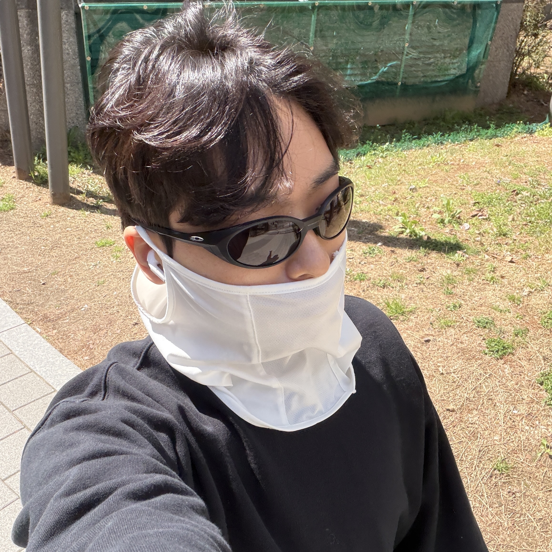 Oakley Eye Jacket Redux Matte Black Frame Prizm Grey Lenses High Bridge Fit 착용 스타일 - 2