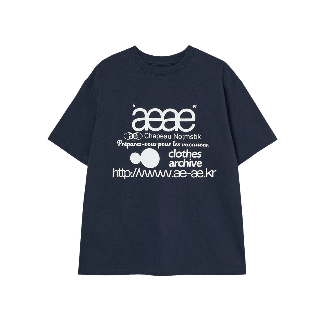 [예약 배송] 에이이에이이 웹 로고 티셔츠 네이비([예약 배송] AEAE Web Logo T-Shirts Navy)