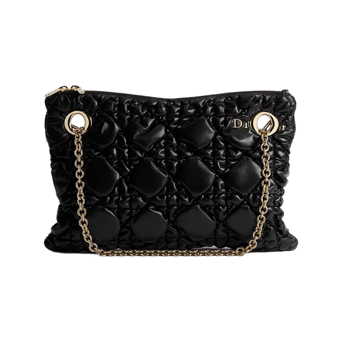M1416OUYA-M900 Dior Small Crunch Bag Puffy Macrocannage Calfskin Black