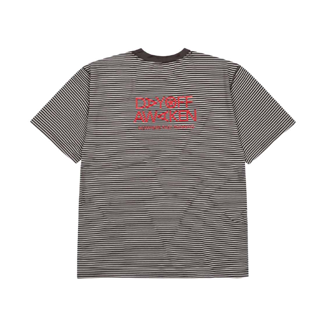 레인레임 데이오프 어웨이큰 스트라이프 러닝 티셔츠 브라운(lainlame Dayoff Awaken Short T-Shirts Brown) - 1