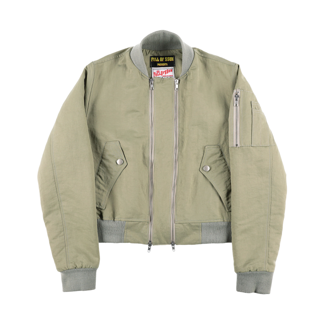 191260105 Full of Ssun Double Zipper MA-1 Light Khaki