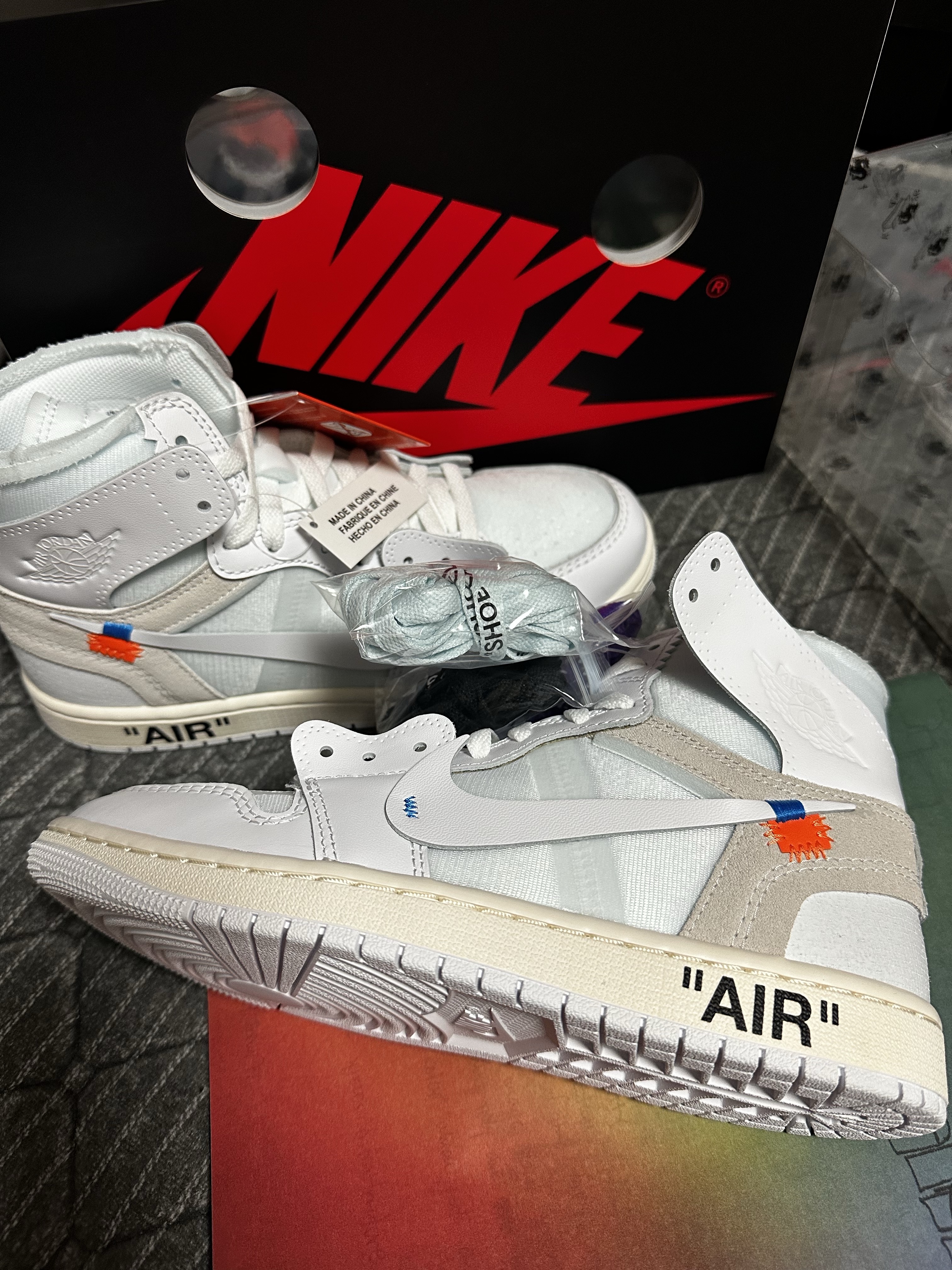 Jordan 1 x Virgil Abloh Archive Retro High Alaska White 착용 스타일