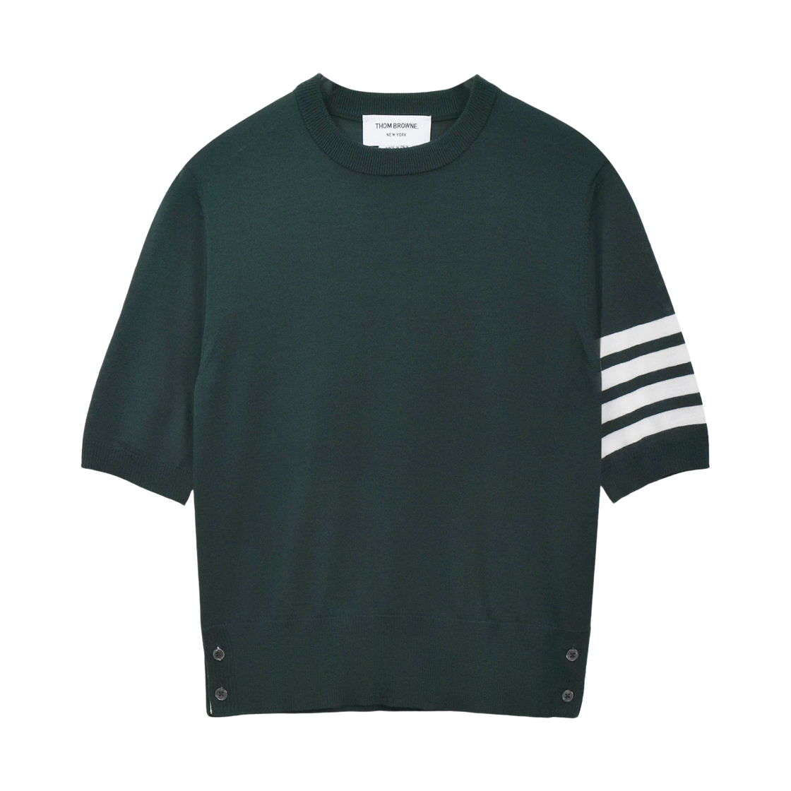 FKA471B-Y1014-310 (W) Thom Browne Fine Merino Wool 4-Bar T-Shirt Green