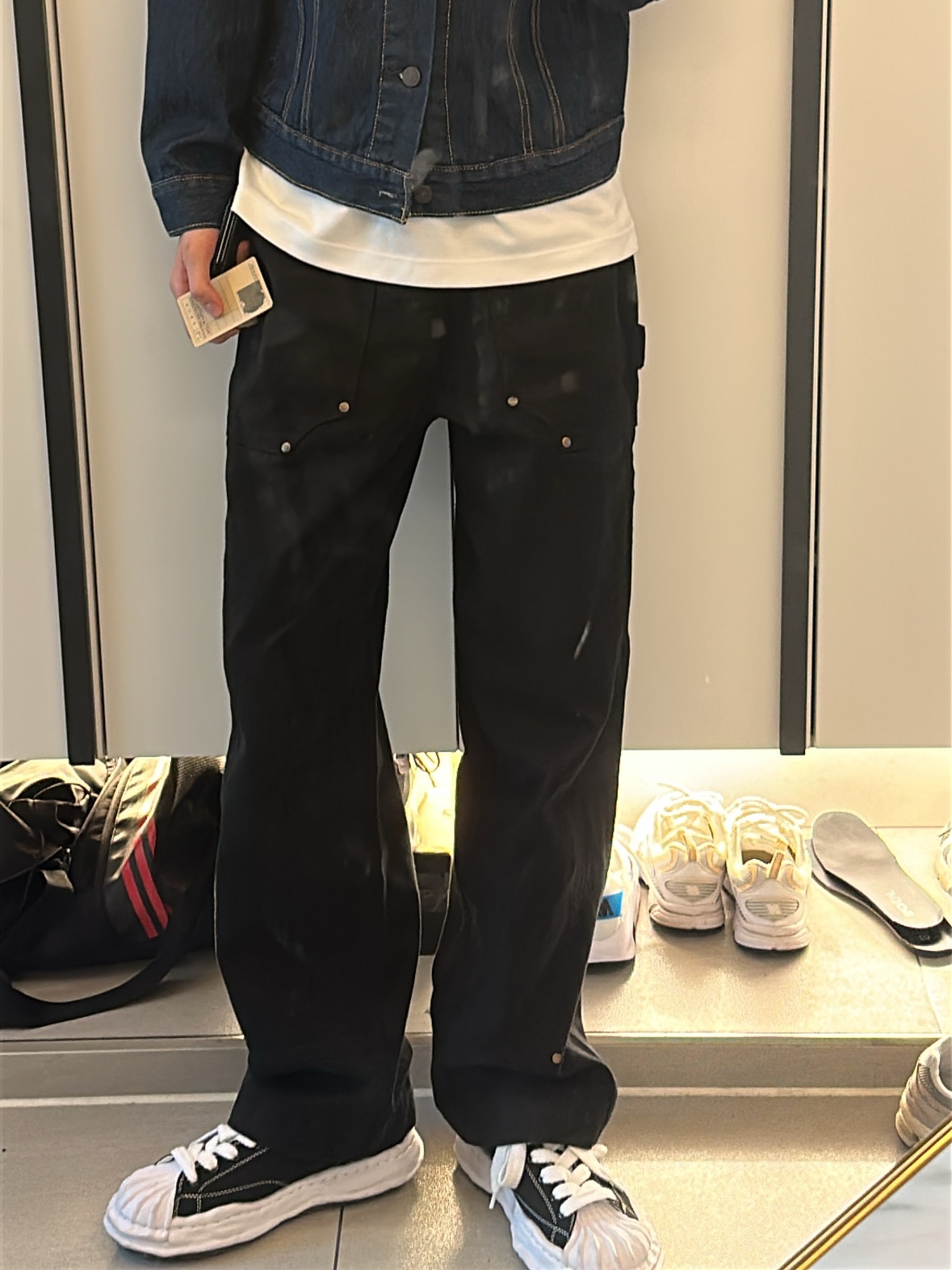 Maison Mihara Yasuhiro Blakey OG Sole Canvas Low-top Sneakers Black White 착용 스타일