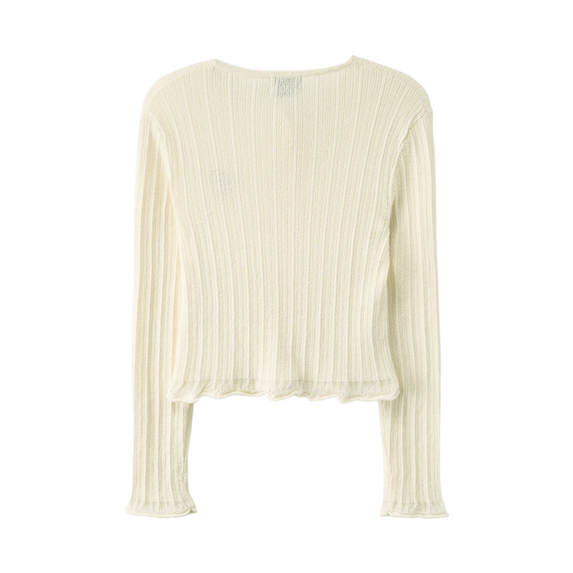 세터 우먼 시어 롱 슬리브 크롭 가디건 크림(SATUR W Sheer Long Sleeve Crop Cardigan Cream) - 2