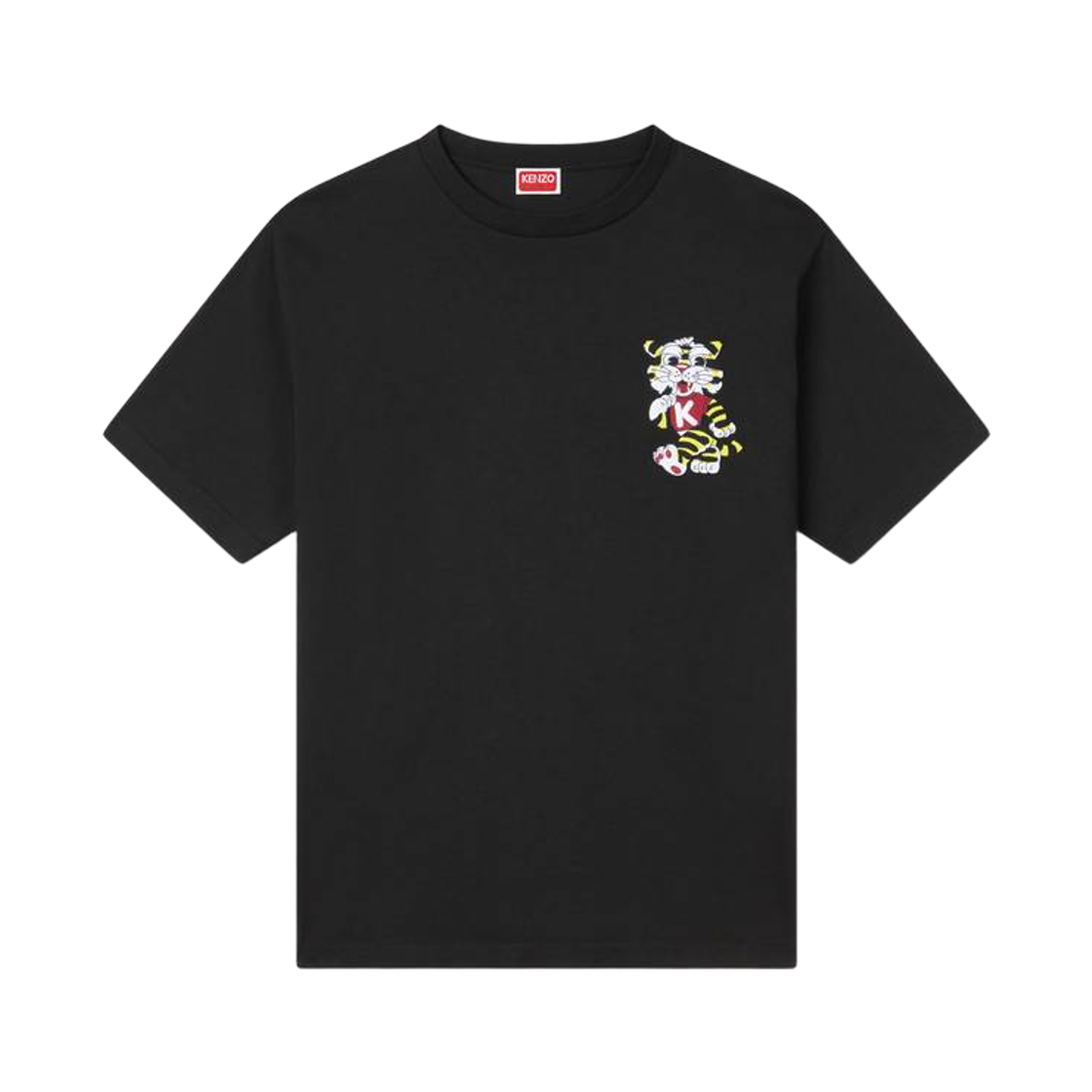 FG55TS4044SY-99J Kenzo Wild Tiger Cotton Embroidered Oversized T-Shirt Black