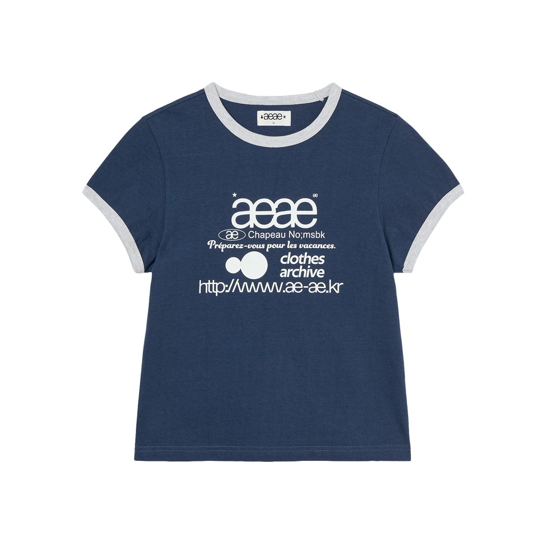 에이이에이이 웹 로고 링거 티 인디고(AEAE Web Logo Ringer Tee Indigo)