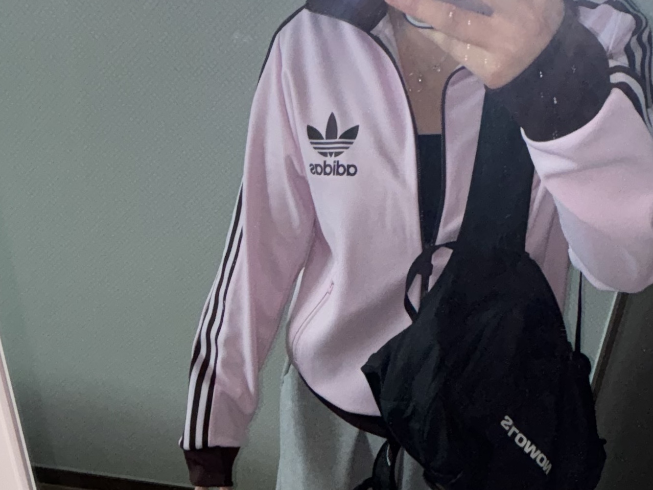 (W) Adidas Originals Beckenbauer Track Jacket Clear Pink - US Sizing, Salomon Trailblazer 10 Black 착용 스타일 - 2