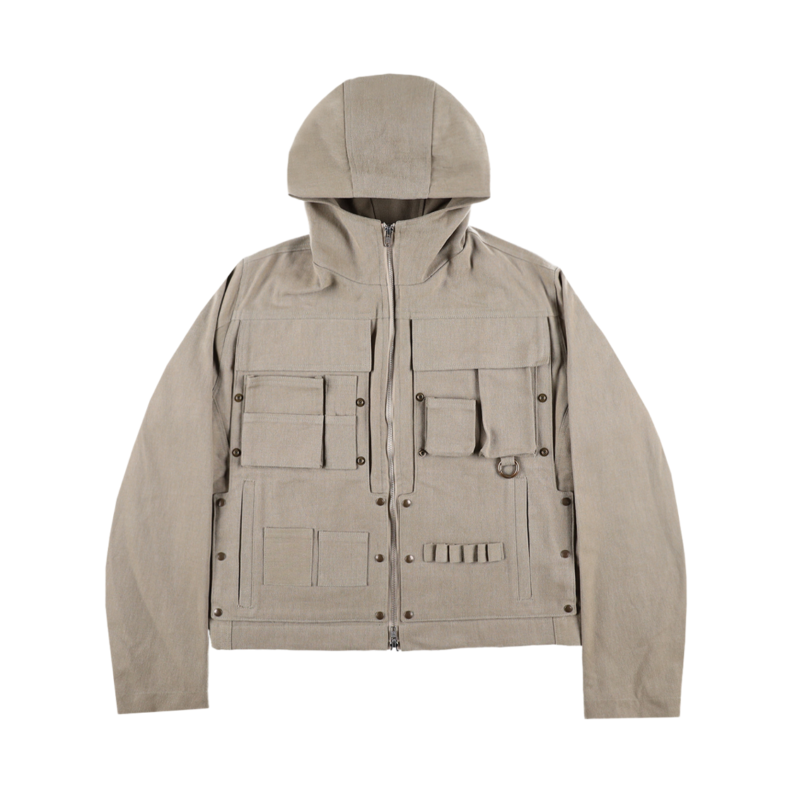 191260113 Full of Ssun Hidden Fold Multi-pocket Jacket Khaki