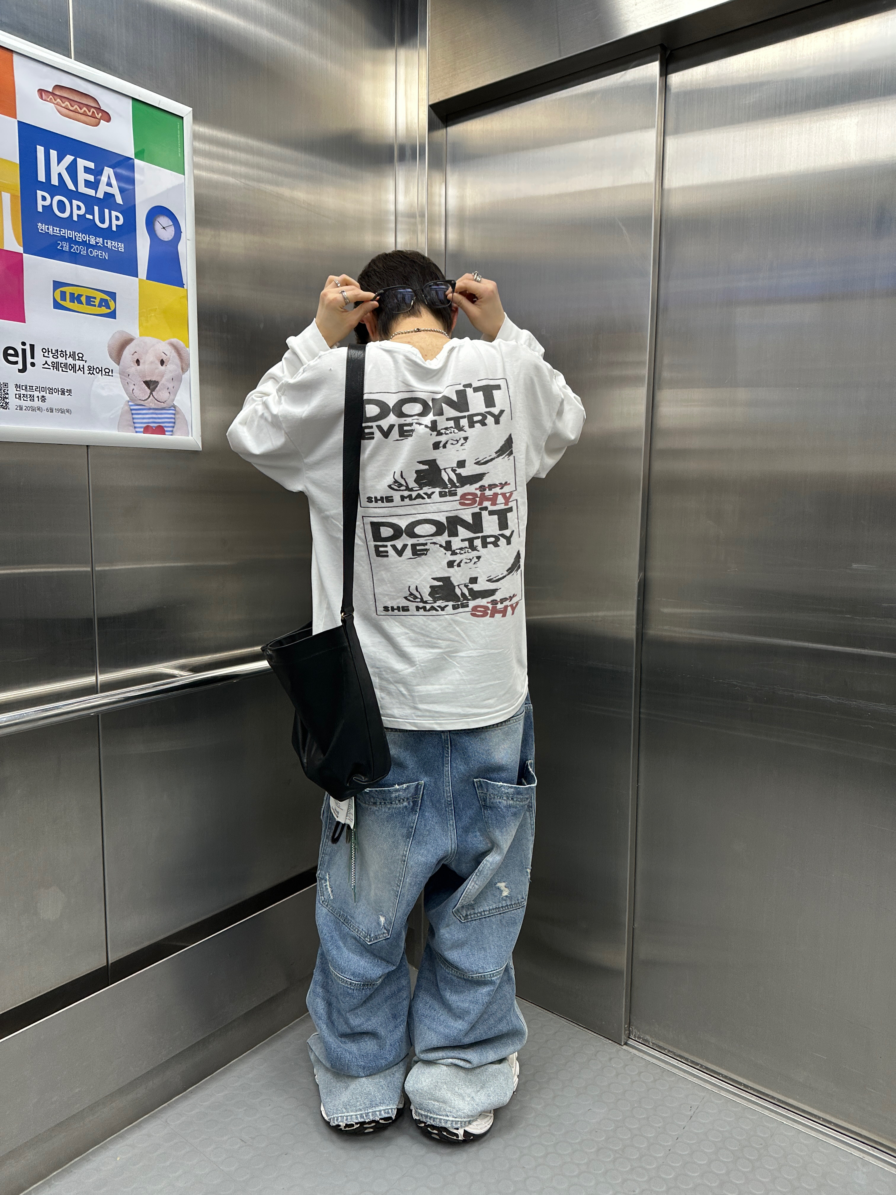 qualisartifexpereo 5-1 Long Sleeve Cream, MJD 3D Knee Denim Pants Blue 착용 스타일 - 7