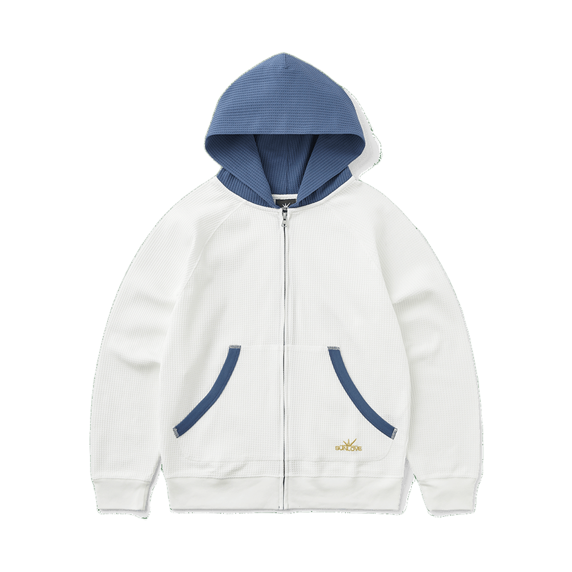 [트리플적립] 썬러브 에어로 와플 집 업 후디 화이트([트리플적립] SUNLOVE Aero Waffle Zip Up Hoodie White)