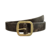 Undermycar MU.128 Original Logo Cracked Leather Belt Gold / Brown