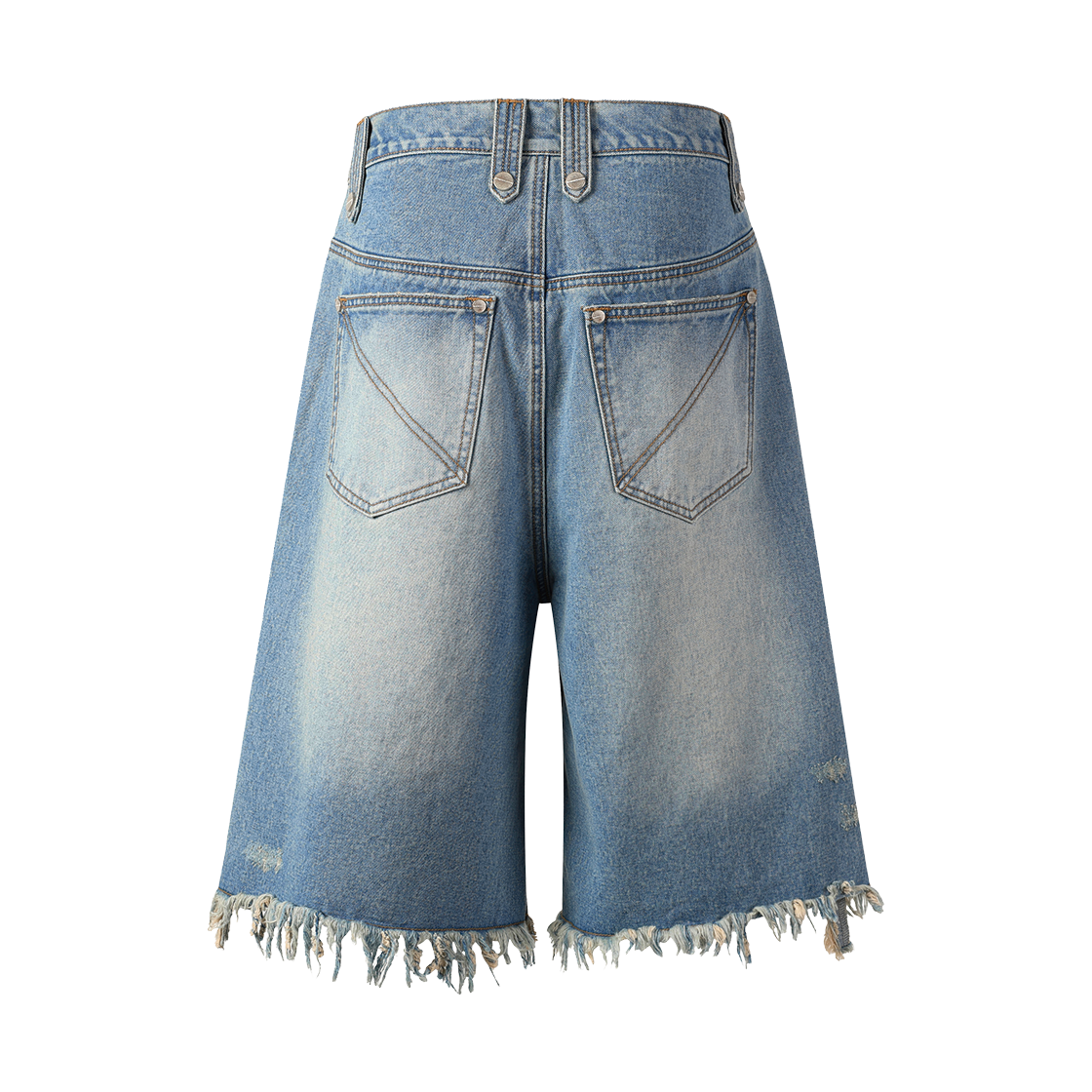 더바이닐하우스 디스트로이드 데님 쇼츠 라이트 블루(Thevinylhouse Destroyed Denim Shorts Light Blue) - 3