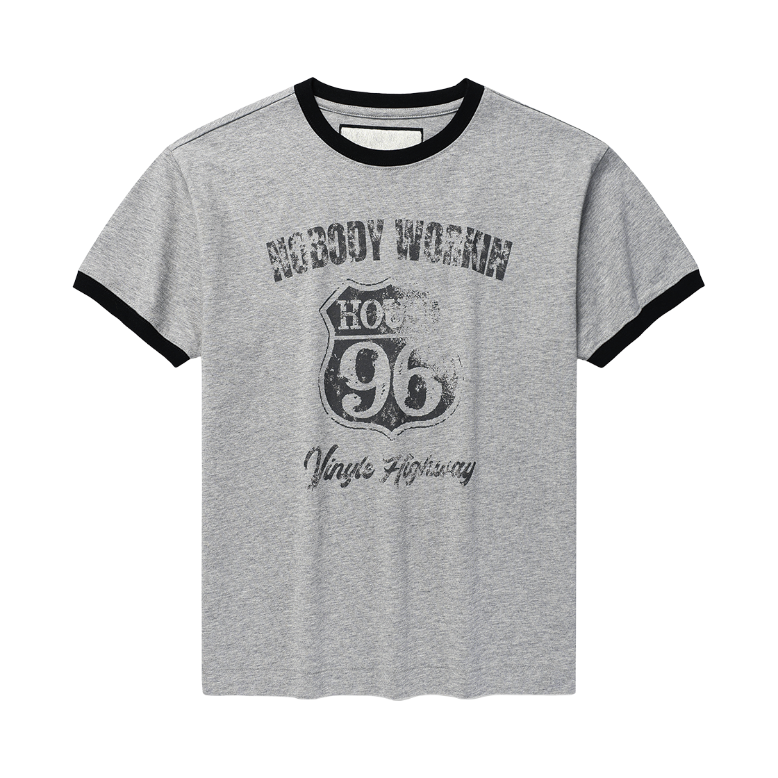 더바이닐하우스 노바디 워크 링거 티셔츠 그레이(Thevinylhouse Nobody Work Ringer Tee Grey) - 1