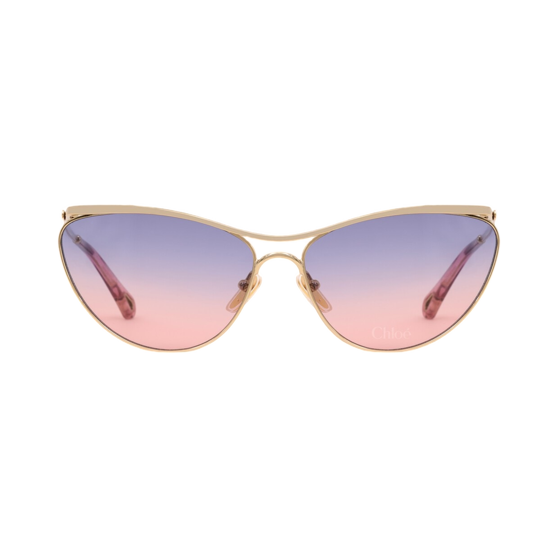 (W) 끌로에 우마 선글라스 골드 그라디언트 블루 살몬((W) Chloe Uma Sunglasses Gold Gradient Blue Salmon) - 2