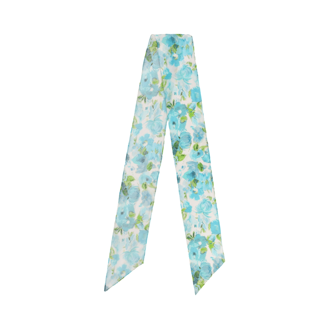 끌로에 와일드 플라워 방도 스카프 실크 조지테 화이트 블루(Chloe Wild Flowers Bandeau Scarf in Silk Georgette White Blue) - 1