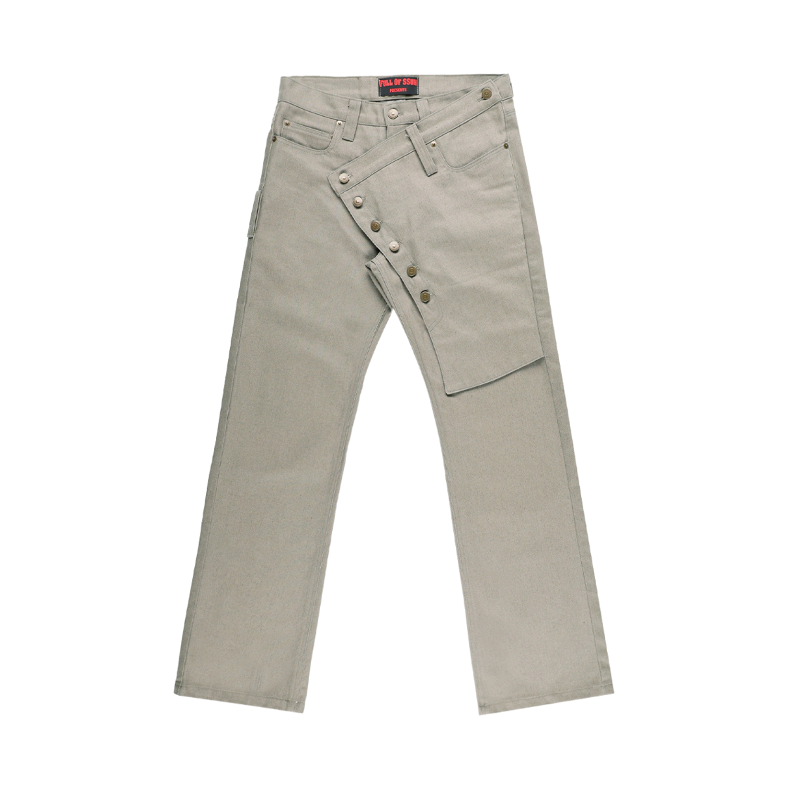 191260120 Full of Ssun Layered Hidden Pocket Denim Khaki
