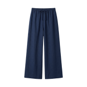 (W) Uniqlo Linen Blend Easy Pants Tall Navy - JP