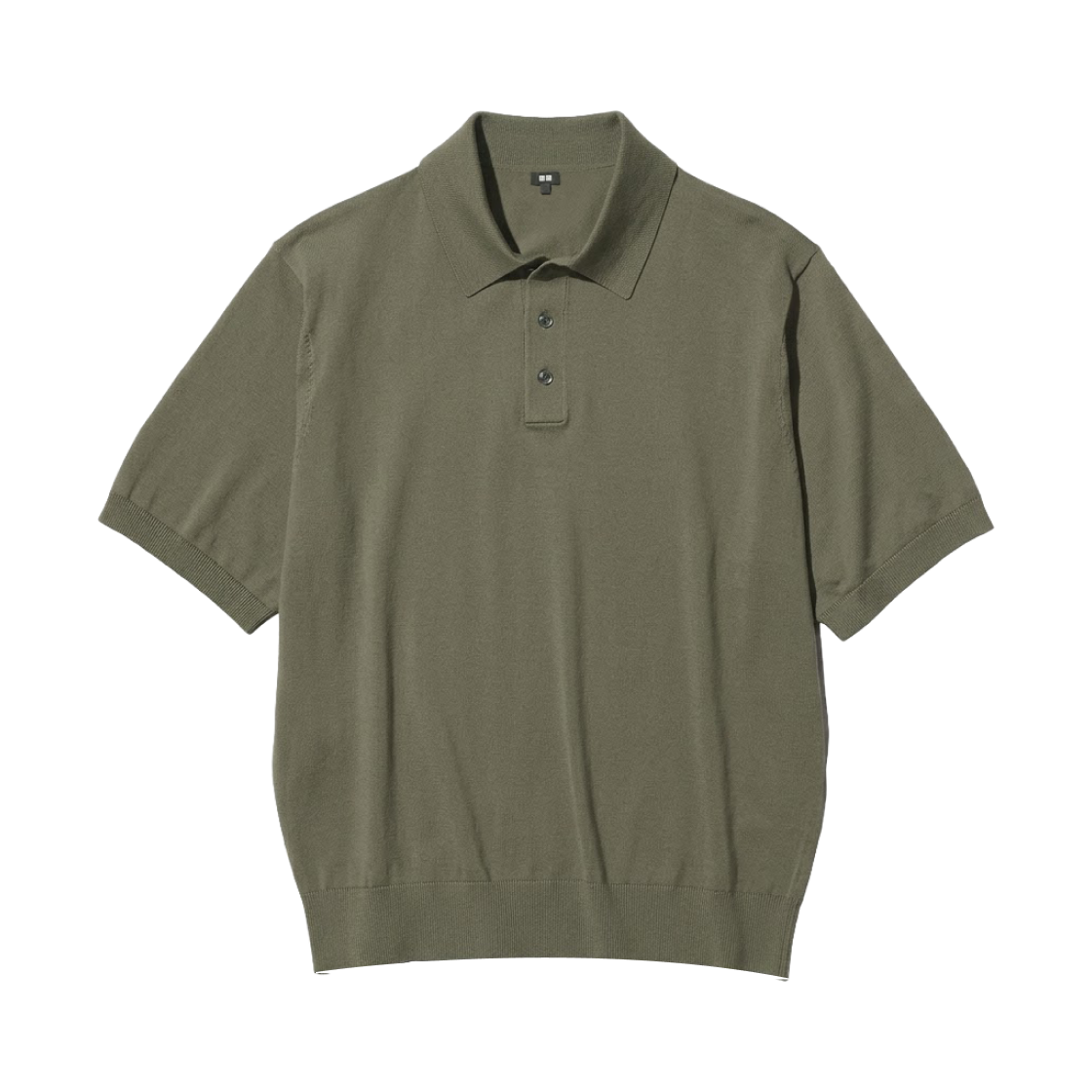 485685-56 Uniqlo Washable Knit Polo Sweater Olive - JP
