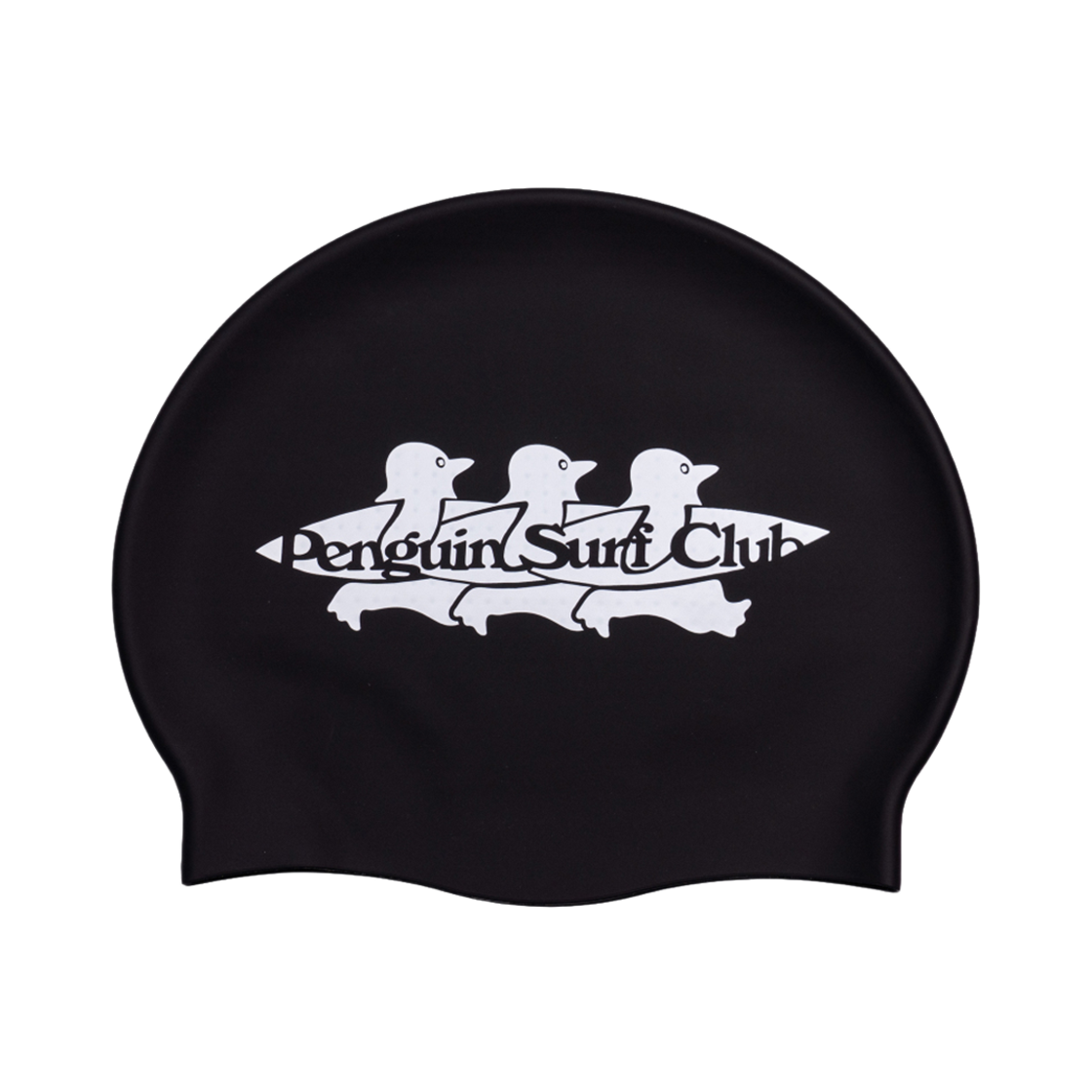 빅웨이브 컬렉티브 펭귄 서프 클럽 미끄럼 방지 수영모자 블랙(BIGWAVE COLLECTIVE Penguin Surf Club Swim Cap Black)