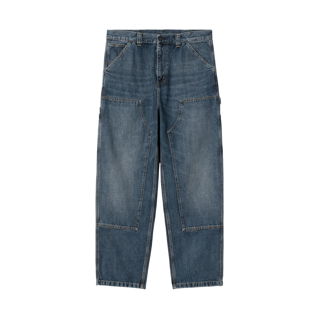 I036733-01-4L Carhartt WIP OG Double Knee Pants Blue Dark Used Wash