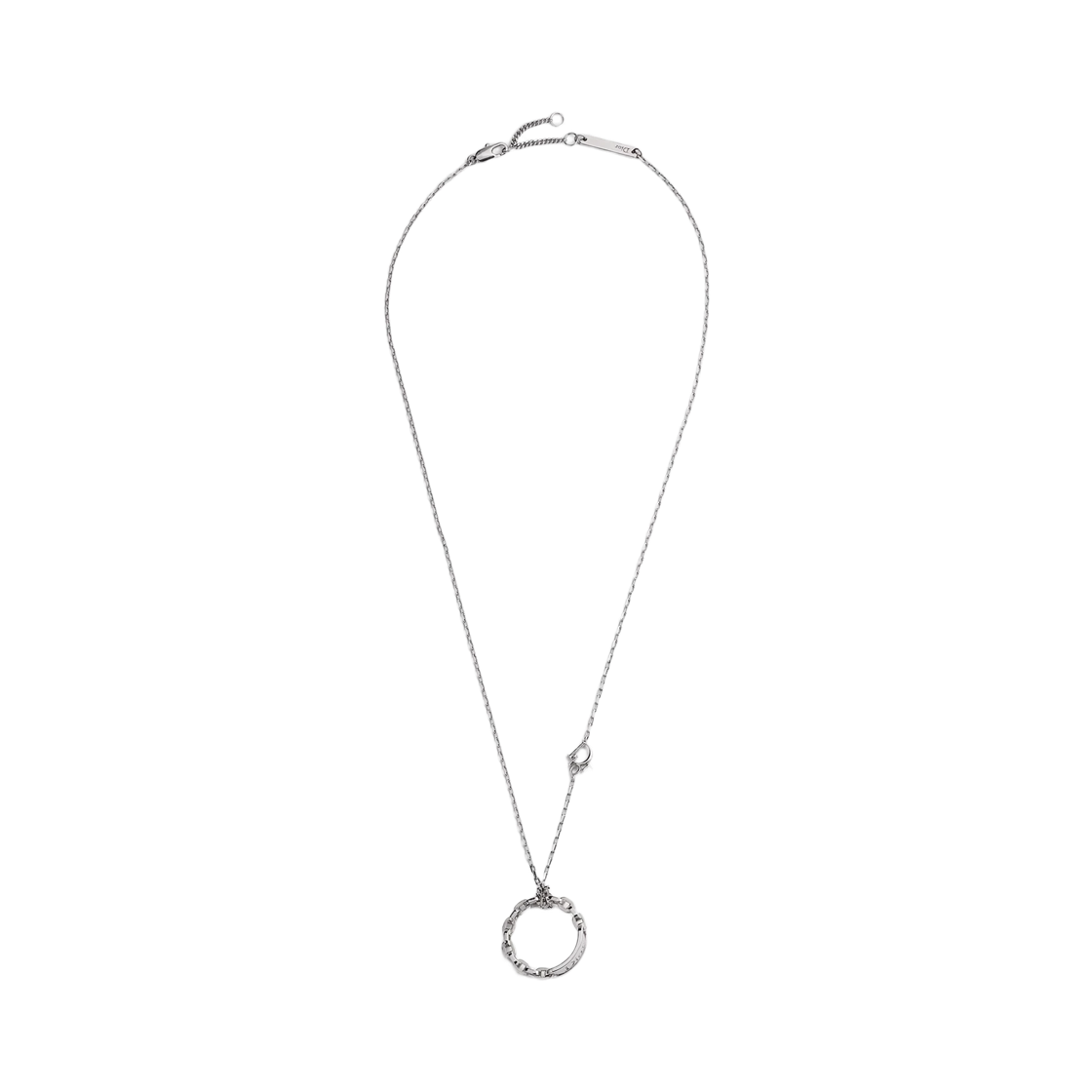 N3792HOMMT-D000 Dior Chain Link Necklace Silver Finish Brass Silver