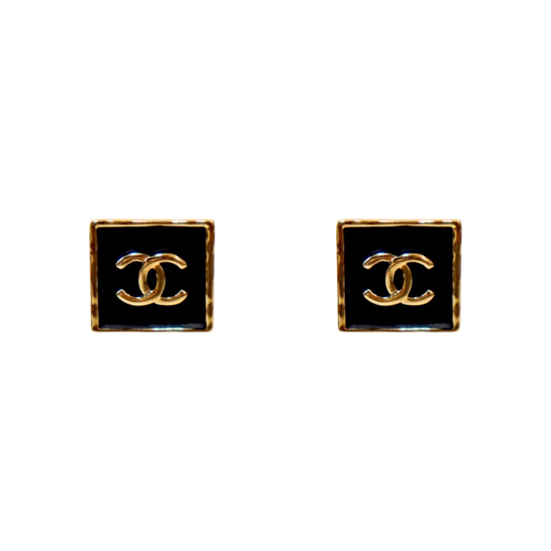 IT573JUWTA9U Chanel B23 S Square CC Logo Earrings