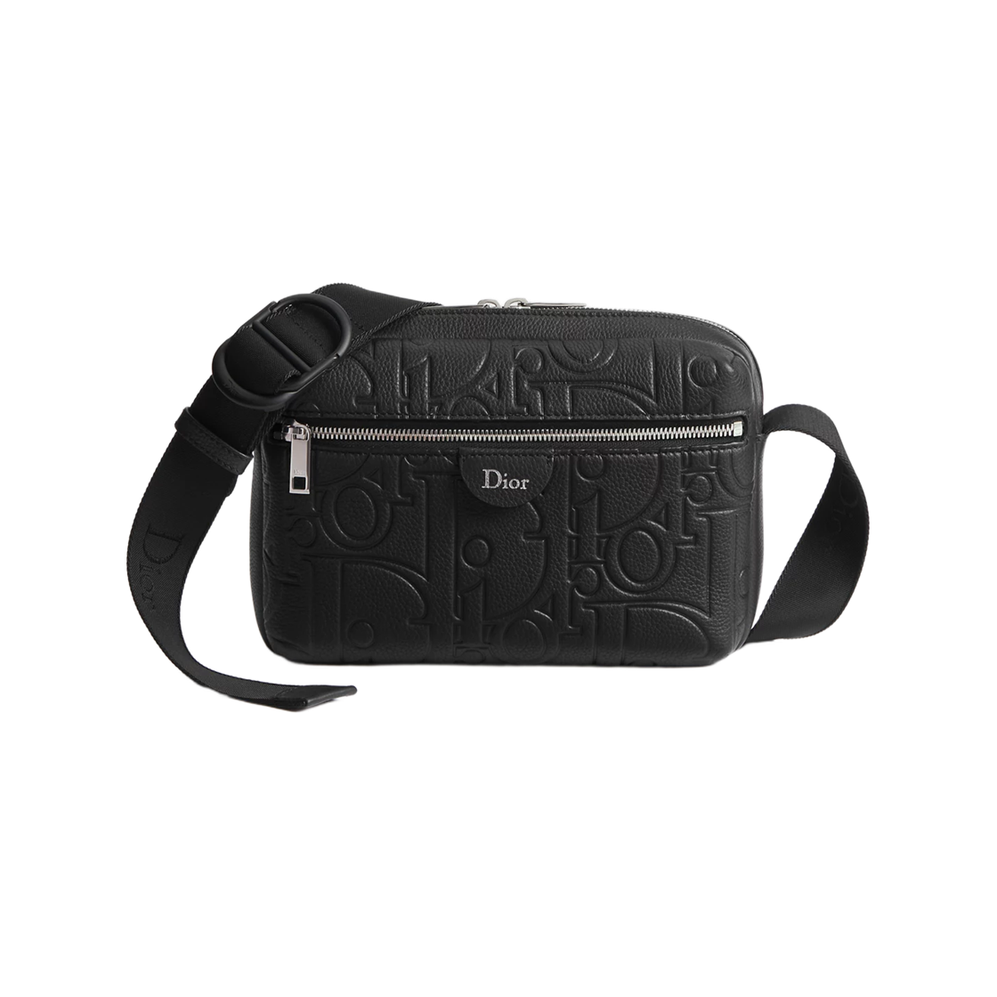 1DBPO488MLL-H00N Dior Rider Zipped Strap Bag Dior Gravity Calfskin Black