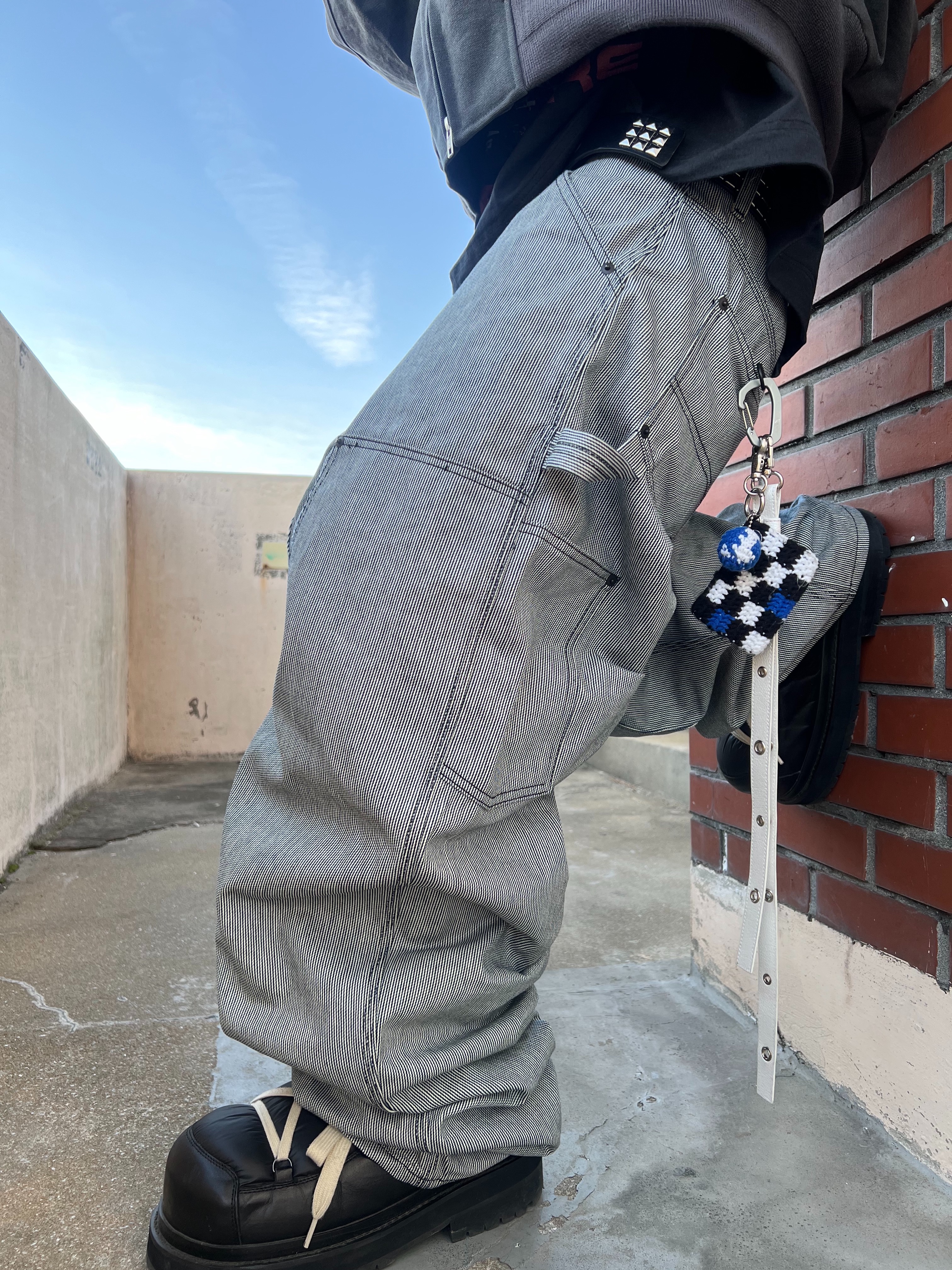 MJD Cowboy Canvas Harrington Jacket Charcoal, Undermycar Stripe Engineers Double Knee Work Pants Black Stripe - 24FW 착용 스타일 - 7