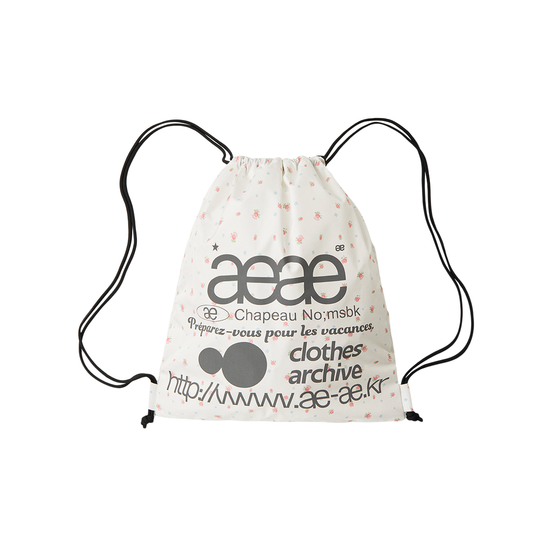 에이이에이이 웹 로고 플라워 짐 색 화이트(AEAE Web Logo Flower Gym Sack White)