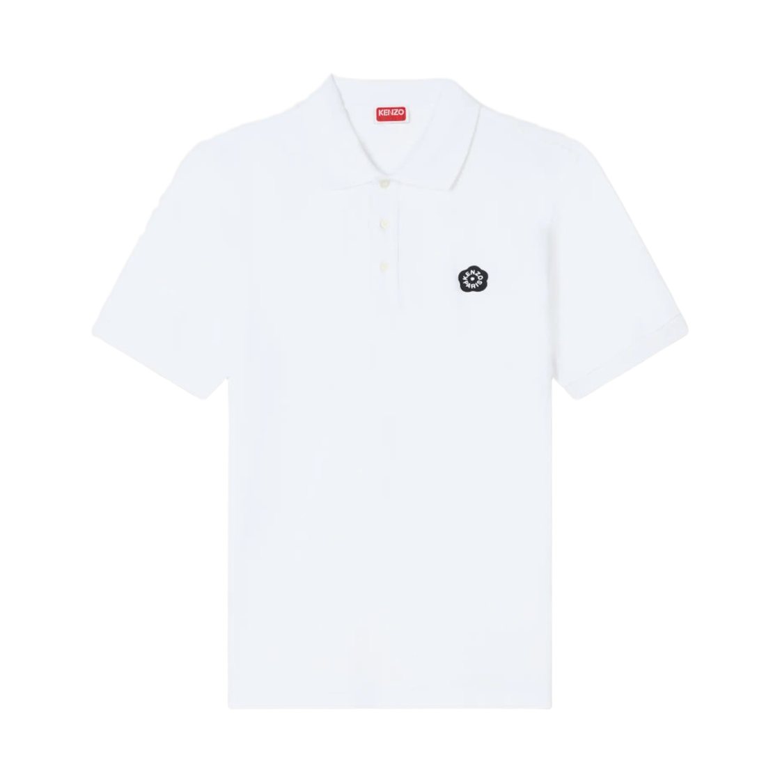 FG55PO1024PU-01 Kenzo Boke Flower 2.0 Cotton Slim Polo Shirt White