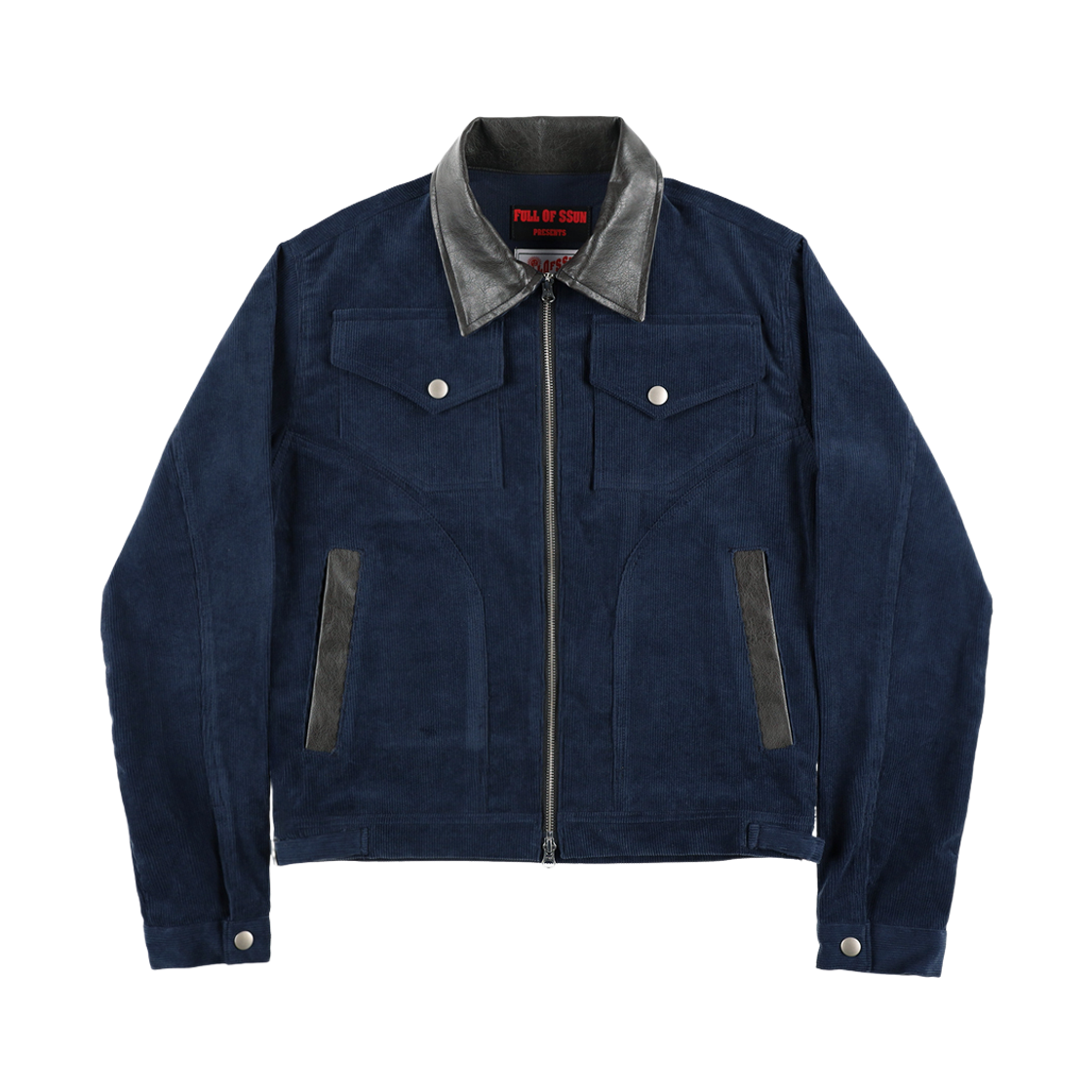 191260101 Full of Ssun Multi Pocket Corduroy Trucker Jacket Navy