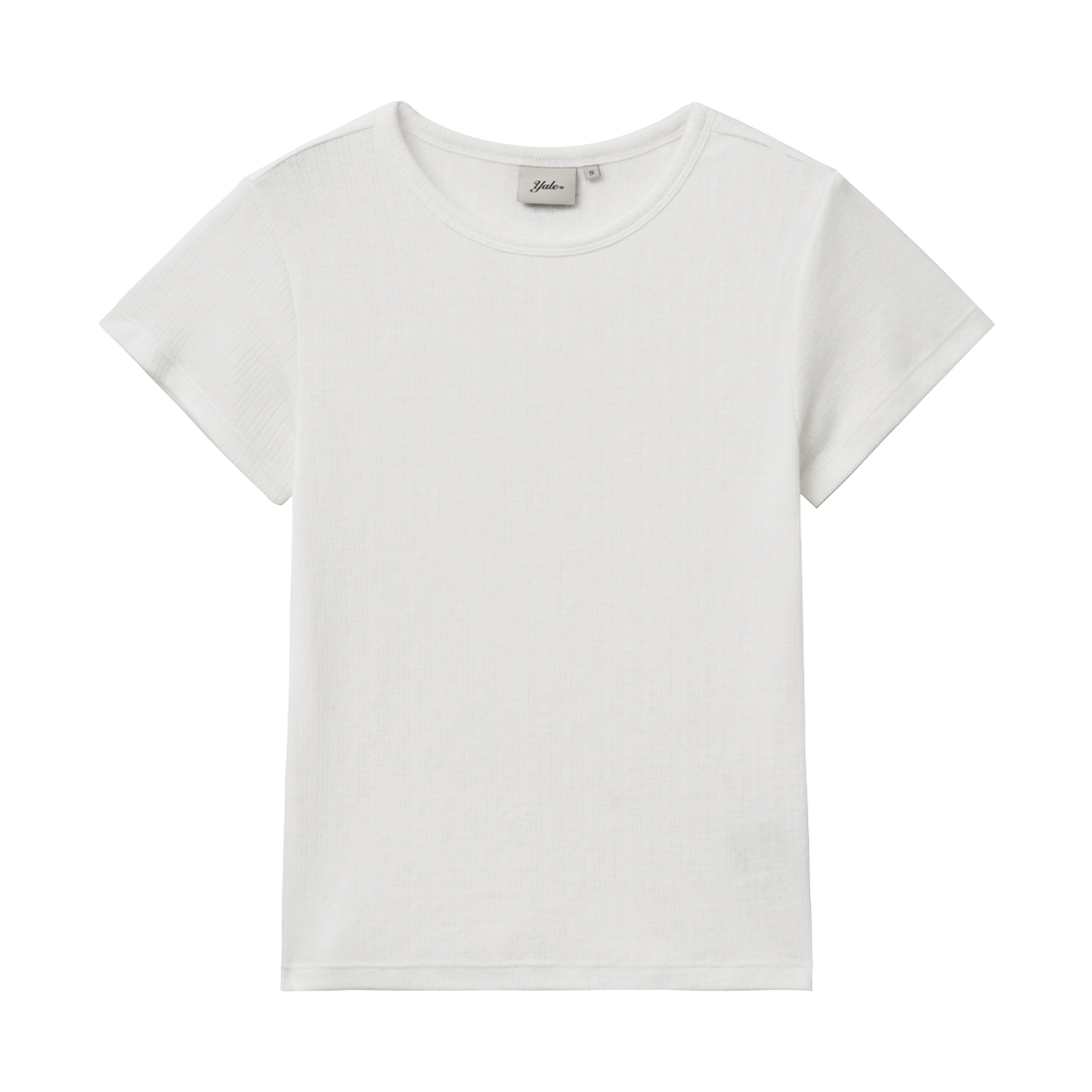예일 우먼즈 포인텔 반팔 티셔츠_아이보리(Yale Women’s Pointelle Short Sleeve T-Shirt_Ivory)