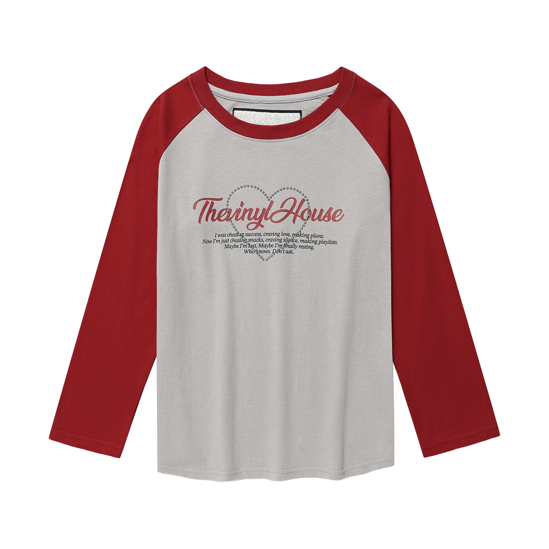 더바이닐하우스 러브 래글런 롱슬리브 티셔츠 그레이(Thevinylhouse Love Raglan Ls Tee (W) Grey)