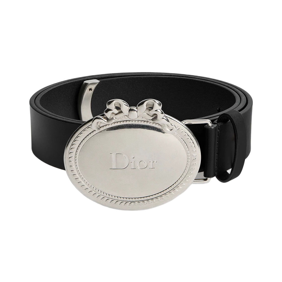 4730PDTOL-H00N Dior Medallion Belt Grained Calfskin 30 mm Black